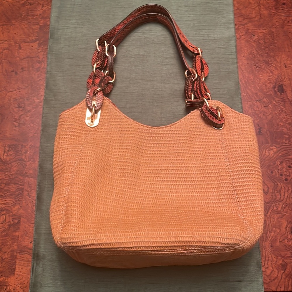 Michael Kors Straw Bag With Python Accent - image 2